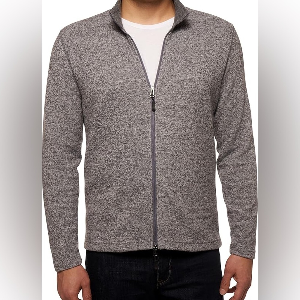 New! Robert Graham Baldini Grey Zip Up Knit Sweatshirt Size 3XL